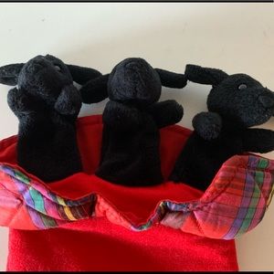 Puppet Pals Hand Puppet  3 Puppy  Lab Dogs in Bed